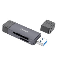  Atmiņas karte reader Hoco HB45 USB-C/USB-A 2-in-1 USB2.0 grey 